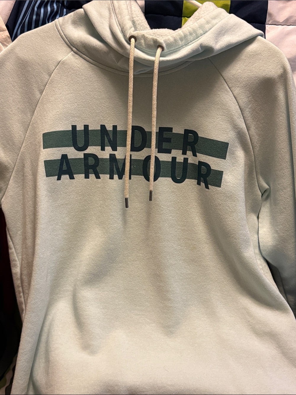 Under Armour Women’s Hoodie in Mint green with Dark Green Logo